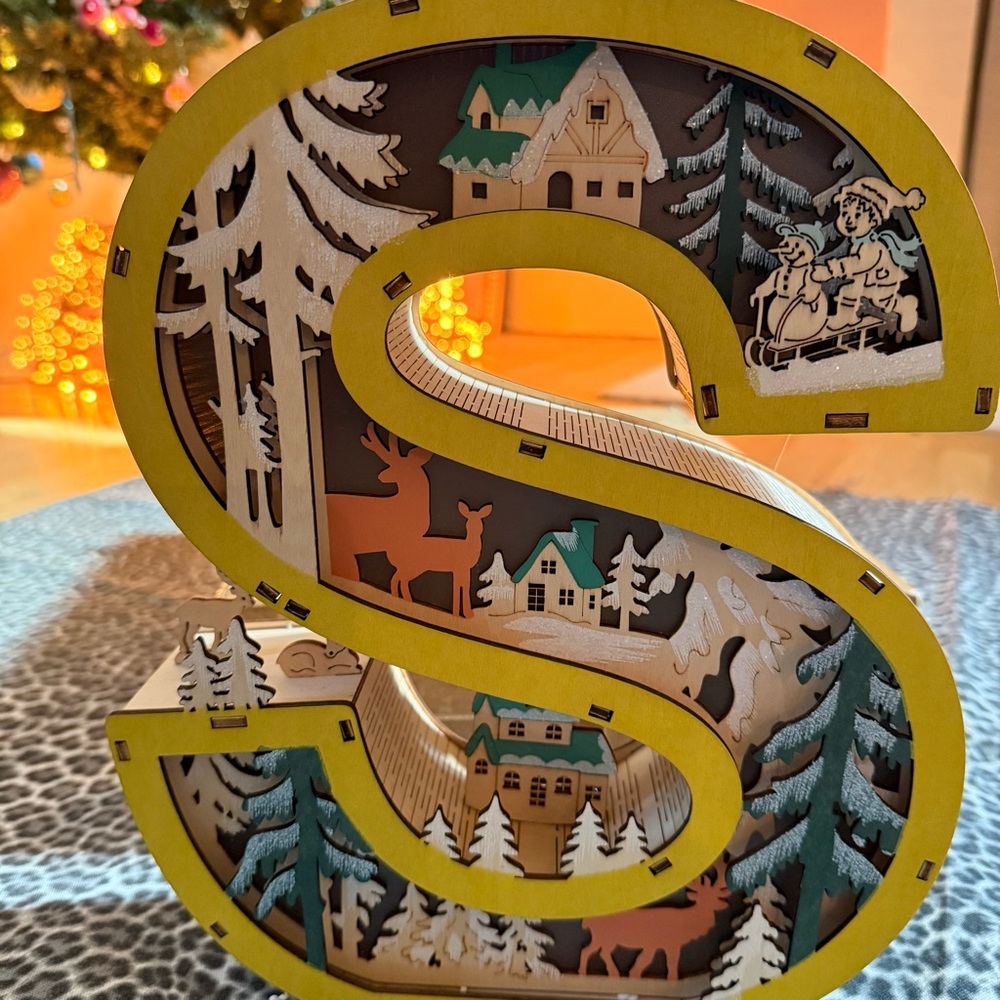 Anthropologie Illuminated Wonderland Scene Monogram Letter S NWT - Picture 9 of 13